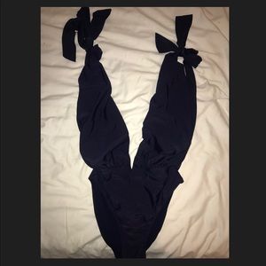 Navy one piece bathing suit